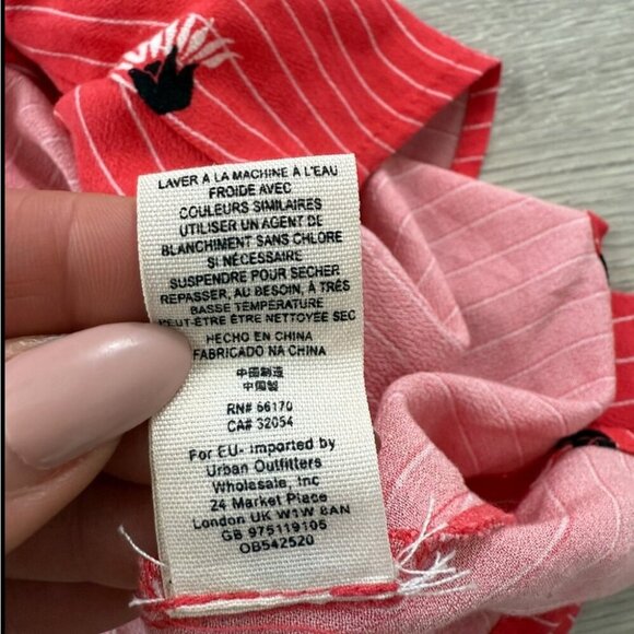 Free People Lovely Day Tunic Tank Top Red Floral Keyhole Boho Festival - Picture 5 of 10